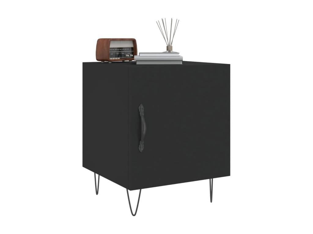 2-piece black bedside tables, 40x40x50 cm, engineered wood