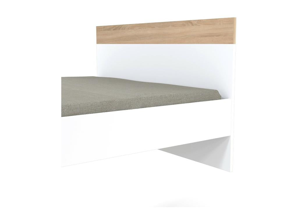 Doucezen bed 140x190 cm / Whitewashed oak and white finish