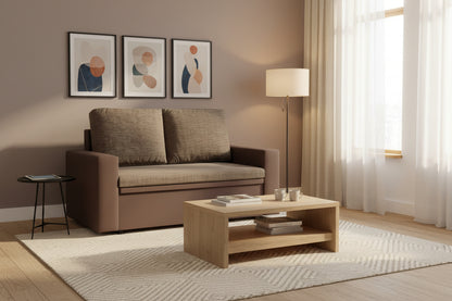 2-seater sofa with sleeper function, Brown