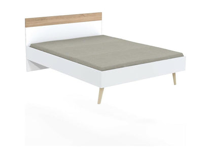 Doucezen bed 140x190 cm / Whitewashed oak and white finish