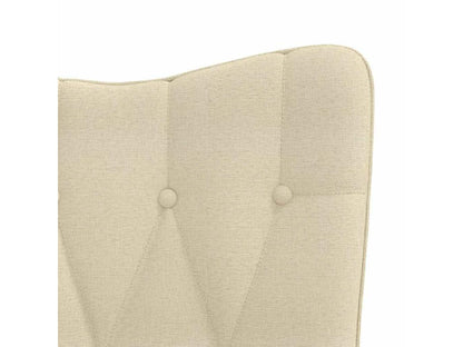 Rocking chair with footrest, cream fabric