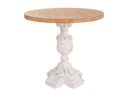 Carved wooden table 80x80x79