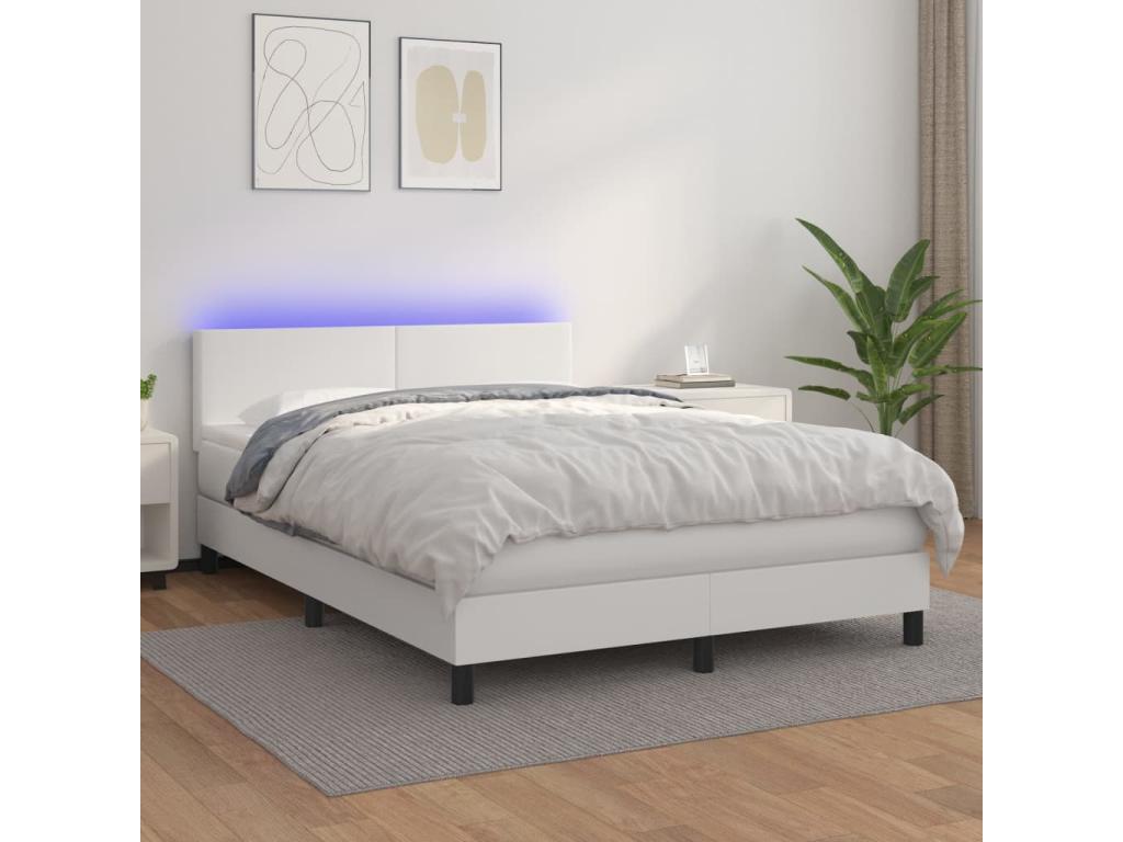 Doucezen bed base with mattress and LED, white, 140x200 cm