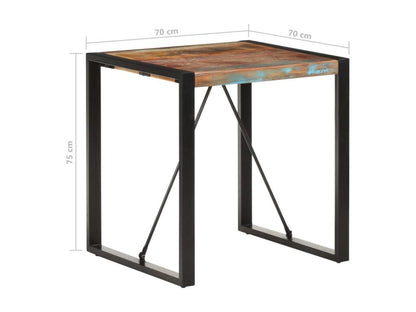 Dining table 70x70x75 cm Solid reclaimed wood