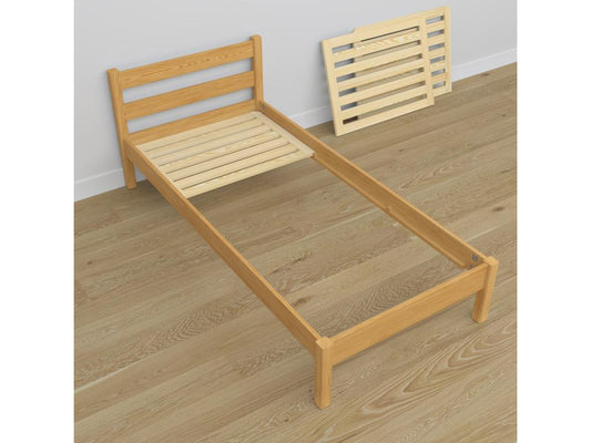 Single bed in wood N01 Natural Pine 100x180