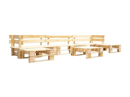 6-piece pallet garden sofas, natural wood, 2
