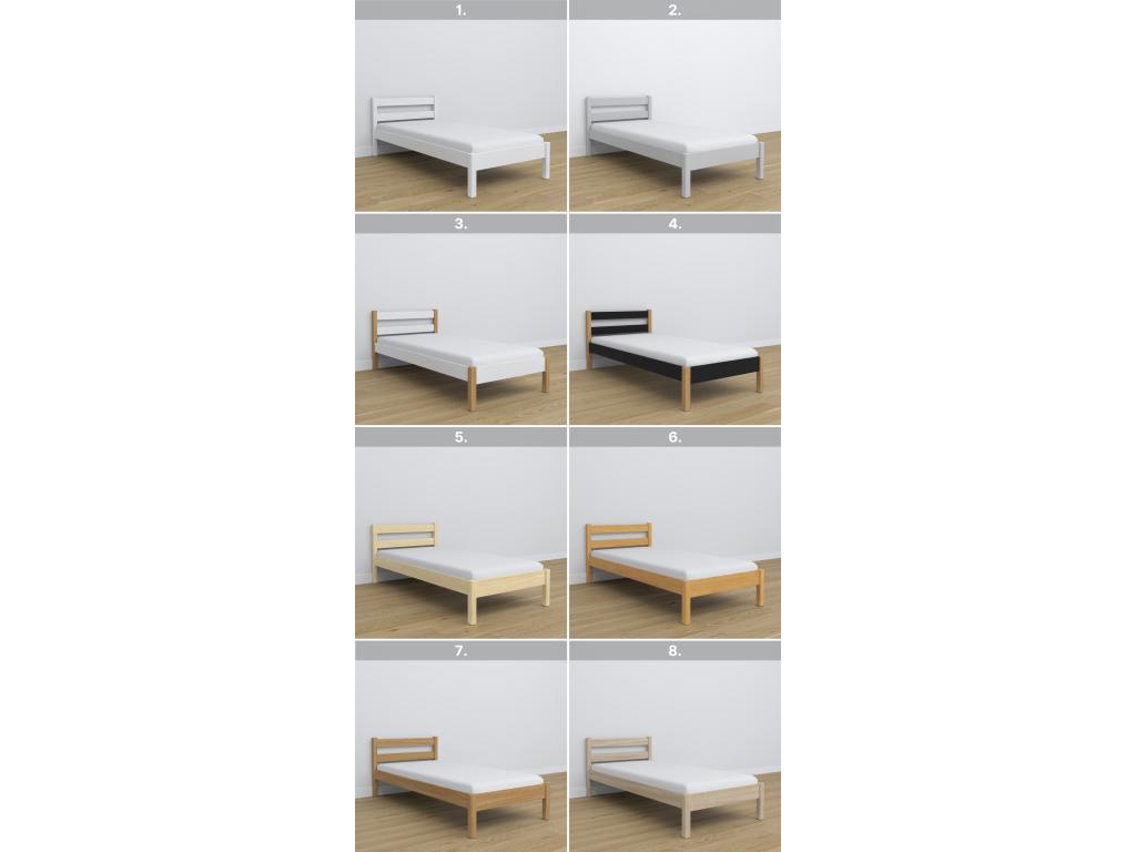 Single bed in wood N01 Natural Pine 100x180