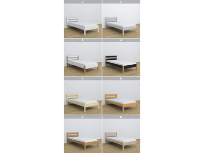 Single bed in wood N01 Natural Pine 100x180