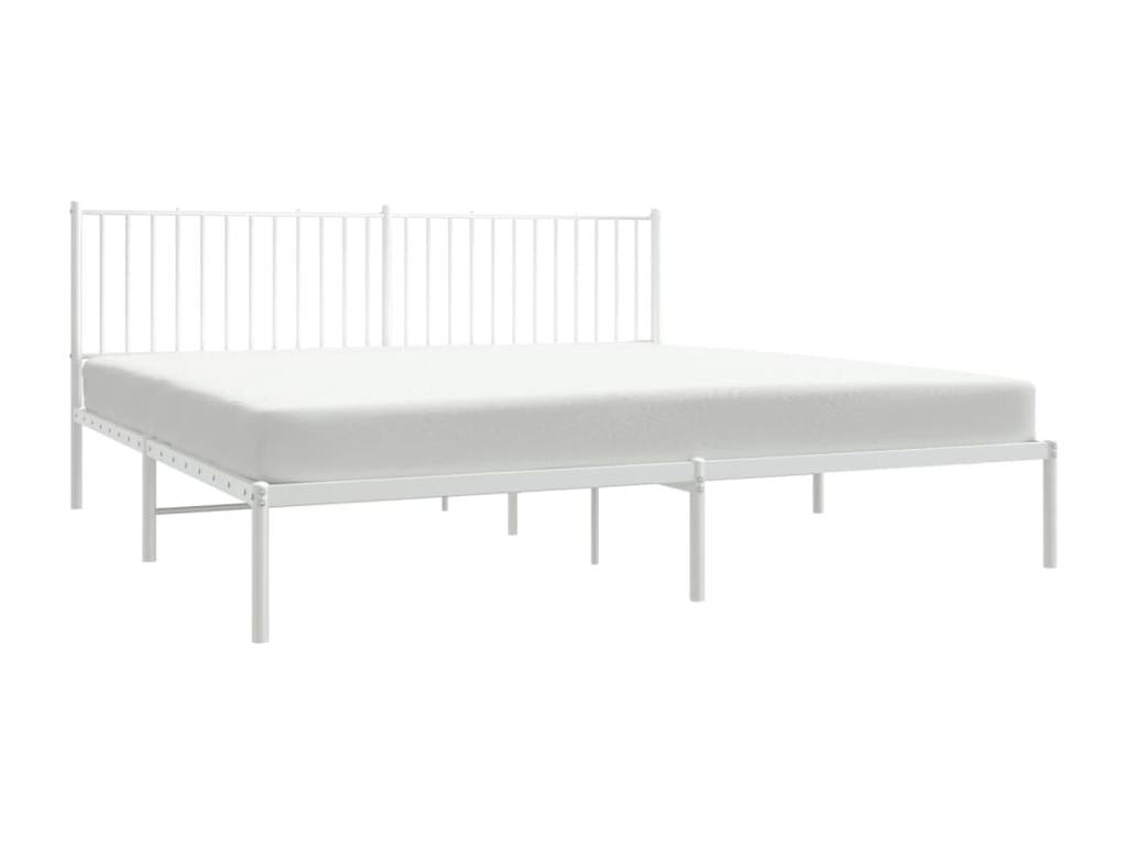 Metal bed frame with white headboard 193x203