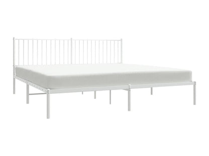 Metal bed frame with white headboard 193x203