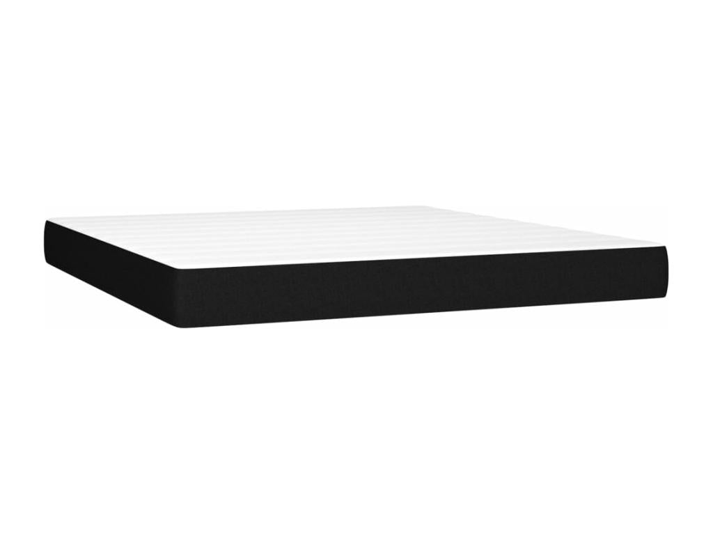 Homzora bed base and mattress with LED lighting, black, 180x200 cm, fabric