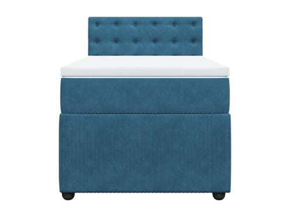 Homzora bed base with blue 80x200 cm velvet mattress