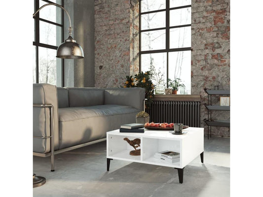 Coffee table, glossy white, 60x60x30 cm, chipboard