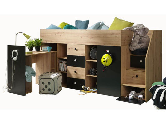 SMART 3P Bunk Bed 248.5/123/93 Homzora/black