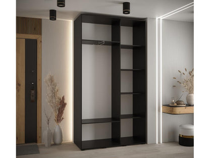 Doucezen 7 Sliding Door Wardrobe 235.2/140/45 2 Doors Black/Doucezen/Silver