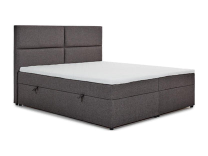 Homzora 180x200 Light Grey Velvet Upholstered Continental Bed