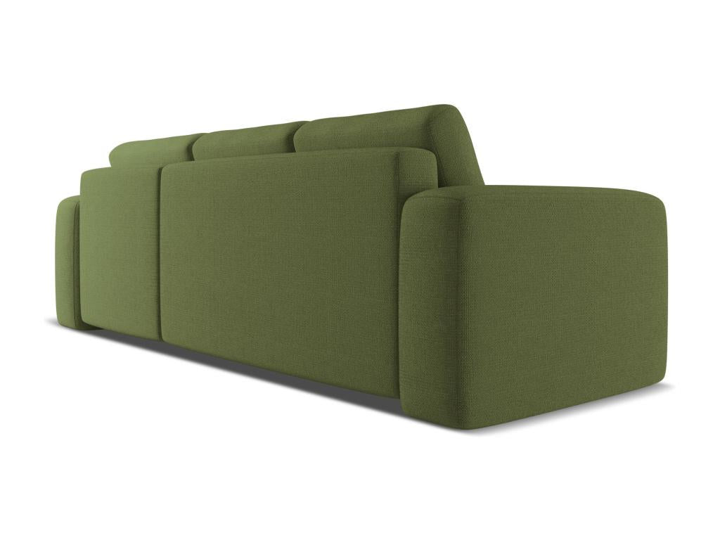 Right-hand corner sofa bed in chenille fabric - bottle green - Doucezen