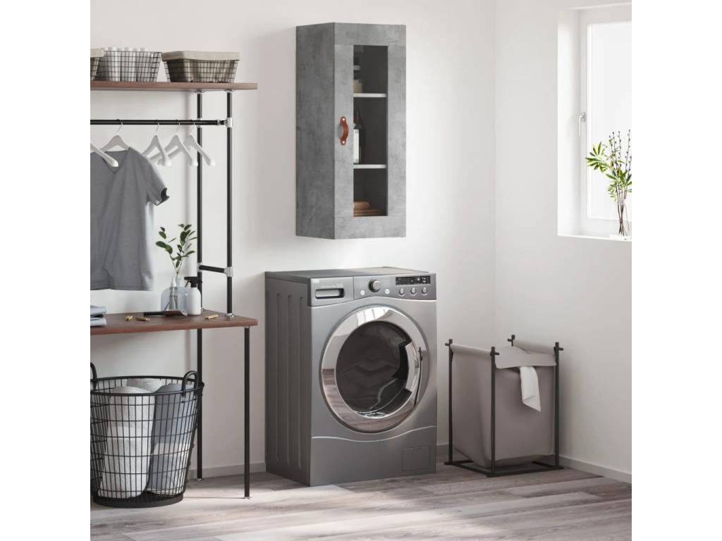 Concrete grey wall cabinet 34.5x34x90 cm