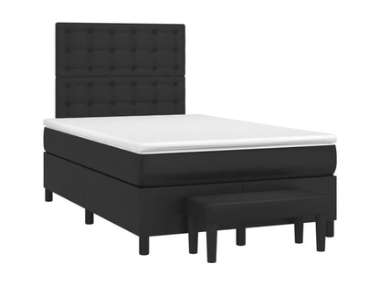 Homzora bed base with black 120x190 cm faux leather mattress
