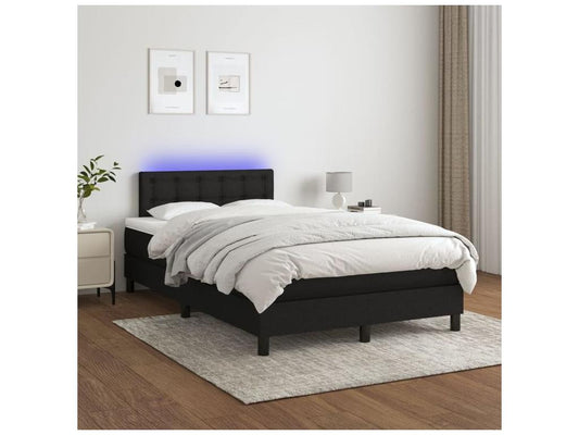 Doucezen bed base with LED mattress, black, 120x200 cm, fabric