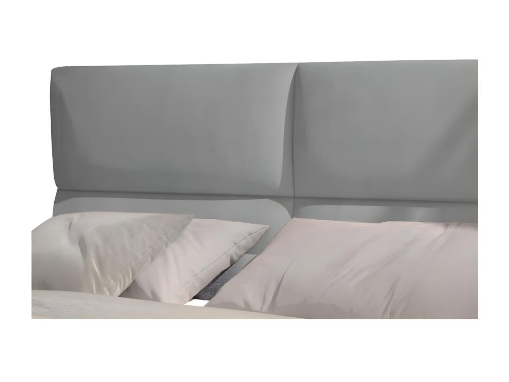 Homzora 180x200 Light Grey Velvet Upholstered Continental Bed