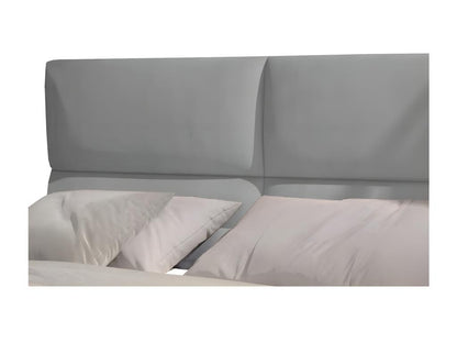 Homzora 180x200 Light Grey Velvet Upholstered Continental Bed