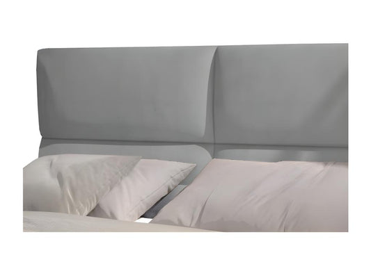 Homzora 180x200 Light Grey Velvet Upholstered Continental Bed