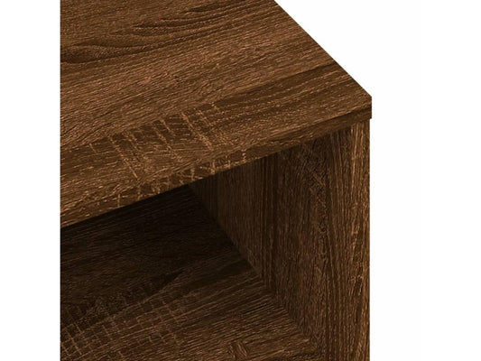 2-piece bedside tables, brown oak, 40x30x30cm, engineered wood