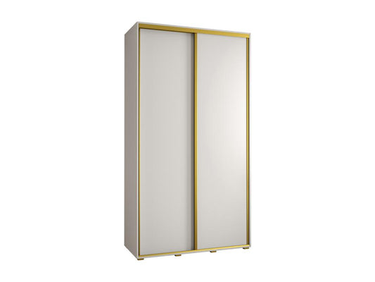 Doucezen 1 Sliding Door Wardrobe 235.2/130/45 2 Doors White/White/Gold