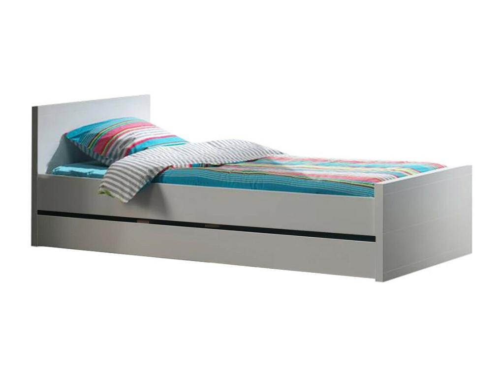 Doucezen - 90x200cm Bed with White Lacquered Bed Drawer