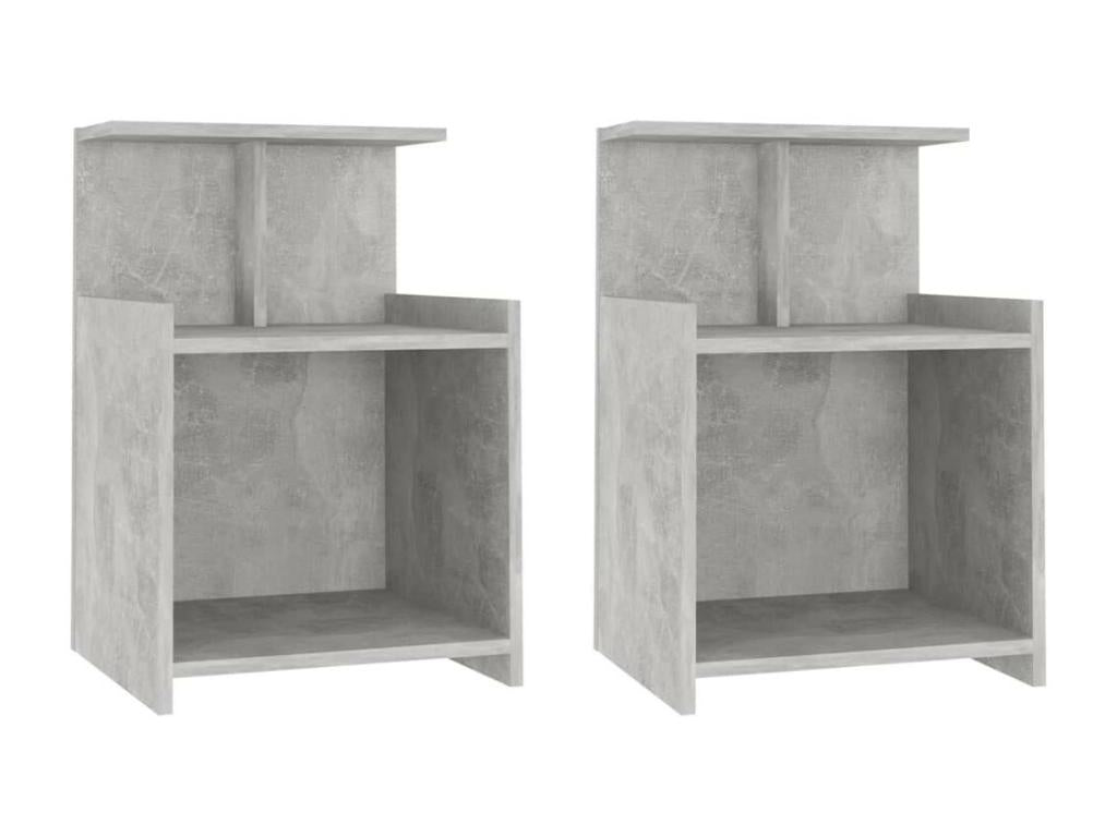 Bedside tables, 2 pcs, Concrete Grey, 40x35x60
