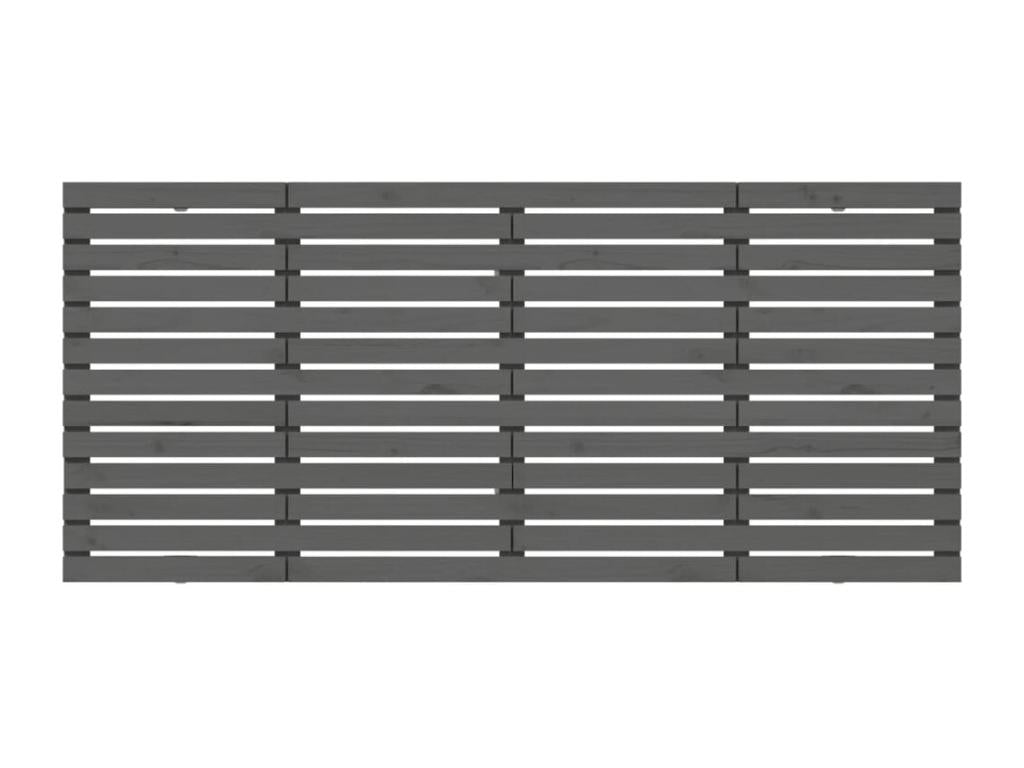 Wall-mounted headboard, grey, 156x3x91.5 cm, solid pine wood