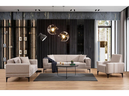 Vertice 3-seater convertible sofa in Doucezen canvas fabric