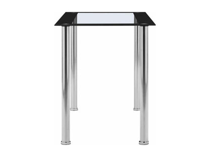 Black and transparent dining table, 120x60x75 cm, tempered glass