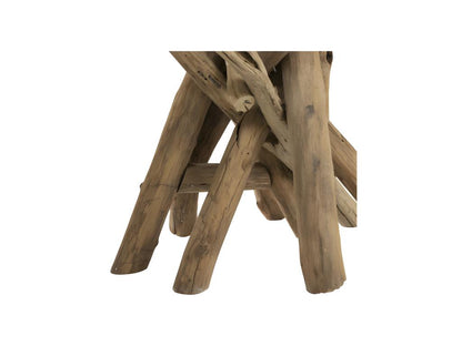 Round dining table in driftwood/glass - Doucezen