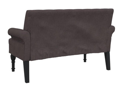 Bench with dark brown backrest, 120x62x75.5 cm, fabric