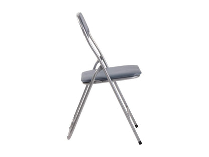 Set of 2 folding chairs - Plastic/Metal - Grey/Silver - Doucezen