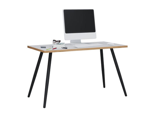 Homzora Desk, Computer Table, Scandinavian Retro Look, Salia, 138x50 cm, Black/White