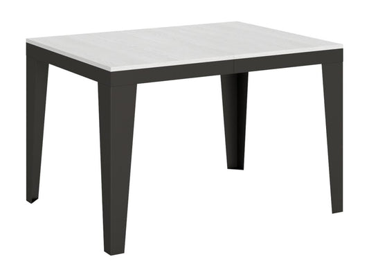 Extendable table 90x120/224 cm Flame Evolution White Ash with Anthracite frame