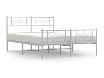 Metal bed frame with white headboard/footboard 120x200cm