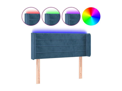 Dark Blue LED Headboard 83x16x78/88 cm Velvet