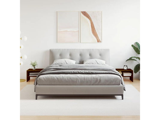 2-piece bedside tables, brown oak, 40x30x30cm, engineered wood