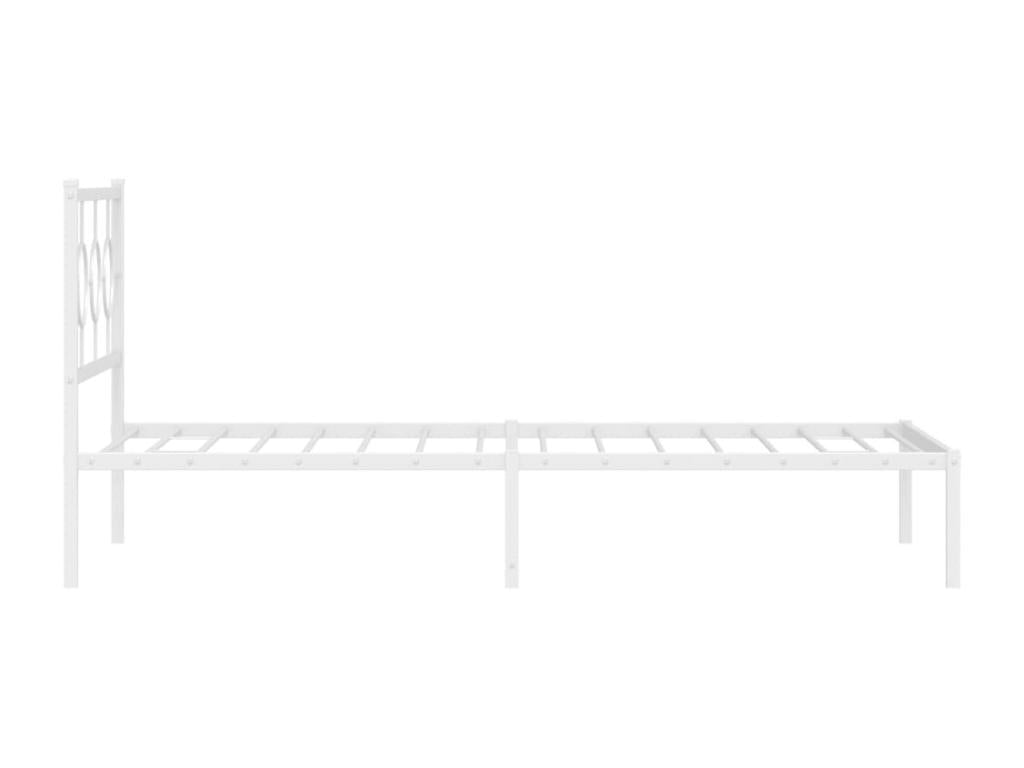Metal bed frame with headboard and footboard, white, 107x203