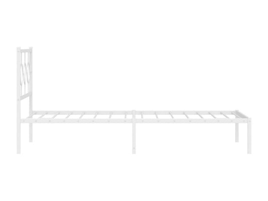 Metal bed frame with headboard and footboard, white, 107x203