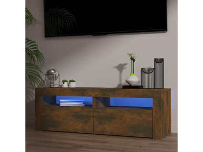 TV stand with Doucezenères LED lighting, smoked oak, 120x35x40 cm