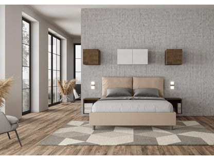 Homzora 160x210 Upholstered Storage Bed in Faux Leather