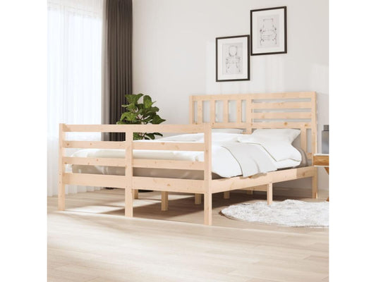 Bed frame without mattress, 150x200 cm, solid wood