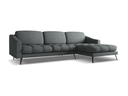 Right-hand corner sofa in chenille fabric - graphite - Doucezen