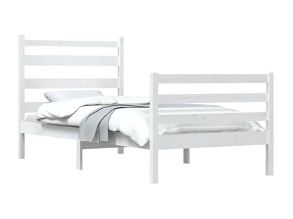 Solid pine wood bed frame 100x200 cm White