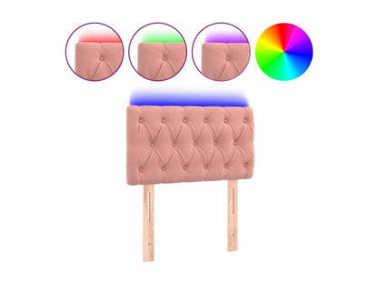 Pink LED Headboard 80x7x78/88 cm Velvet